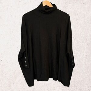 Black Shrug Poncho with Relaxed Fit